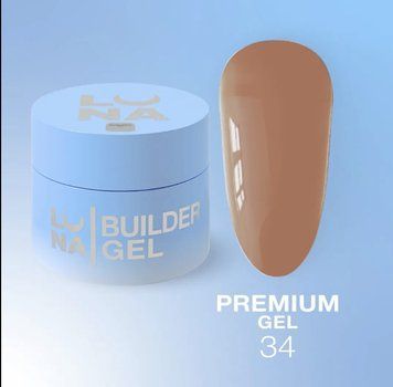 Гель LUNAMoon Premium Gel №34 - на 30 мл для зміцнення, вирівнювання та нарощування нігтів 006785 фото