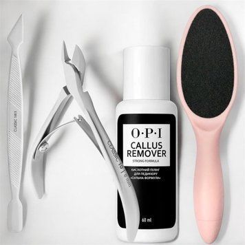 Набір 4в1 для педикюру: OPI пилінг (60 мл) + кусачки Staleks Classic 10/8 + пушер Staleks Classic 10/1+ педикюрна пилка 182 006541 фото