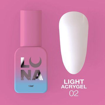 Рідкий гель LUNAMoon Light Acrygel №2 (Молочний) 13 мл для зміцнення та донарощування нігтів 003614 фото