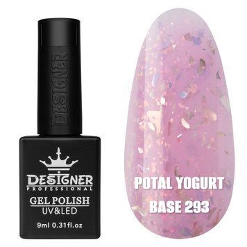 Молочная база для ногтей Дизайнер Potal yogurt base с поталью №293, 9 мл 004861 фото