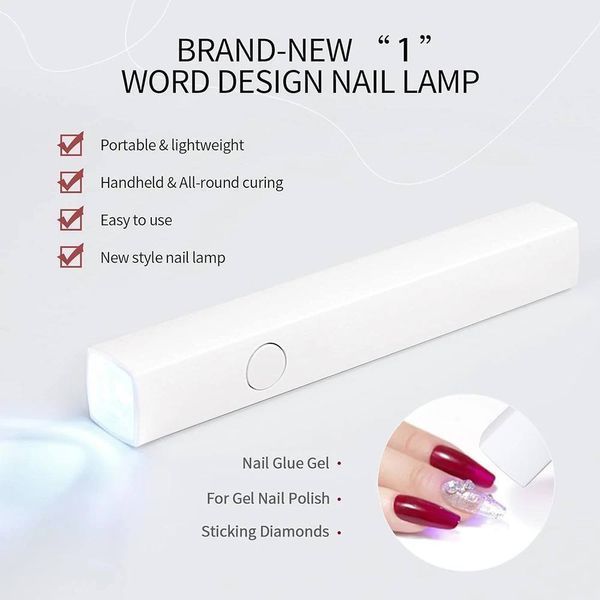 Портативный UV/LED фонарик для маникюра LunaMoon на аккумуляторе 006723 фото