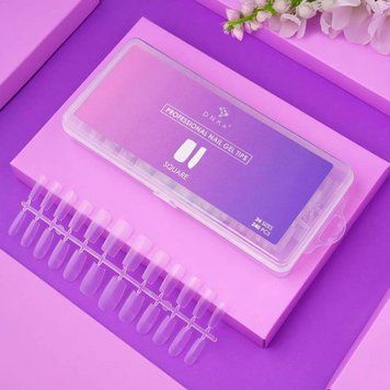 Гелеві типси DNKa' Professional Nail Gel Tips Square (240 шт/уп) для нарощування нігтів 001131 фото