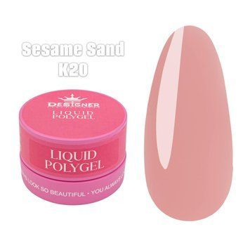 Жидкий полигель Liquid polygel Дизайнер 30 мл Sesame sand в банке для наращивания и укрепления ногтей K20 008398 фото