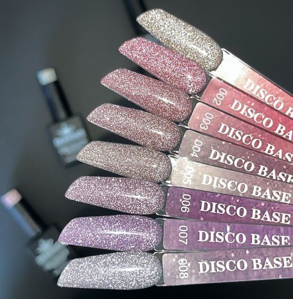 База для гель-лаку Disco color base Дизайнер світловідбивна №1 ніжно-рожева 9 мл 004739 фото