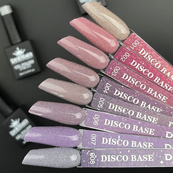 База для гель-лаку Disco color base Дизайнер світловідбивна №1 ніжно-рожева 9 мл 004739 фото