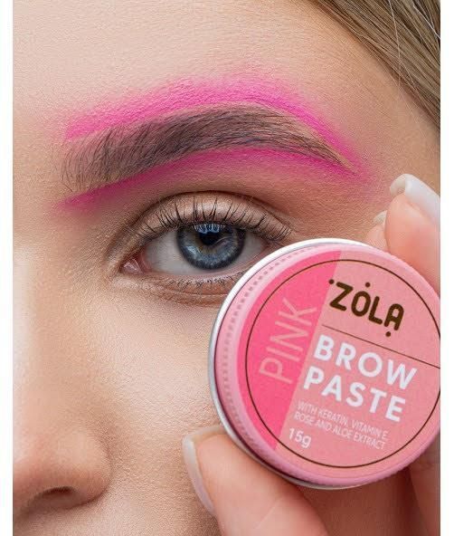 Контурна паста Zola Pink Brow Paste (15 г, рожева) для розмітки брів 002934 фото
