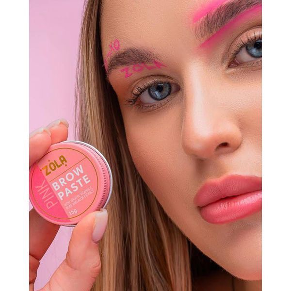 Контурна паста Zola Pink Brow Paste (15 г, рожева) для розмітки брів 002934 фото