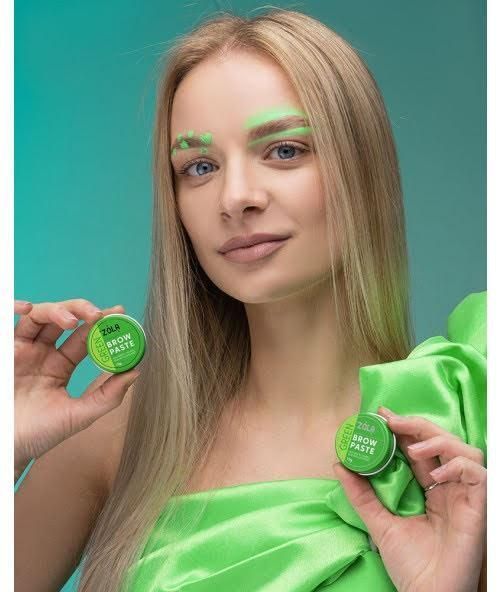 Контурна паста Zola Green Brow Paste (15 г, зелена) для розмітки брів 002933 фото