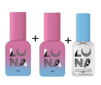 Набор для покрытия ногтей: LUNAMoon Rubber base, Top Non Wipe, Acid Primer (13 мл) 007335 фото