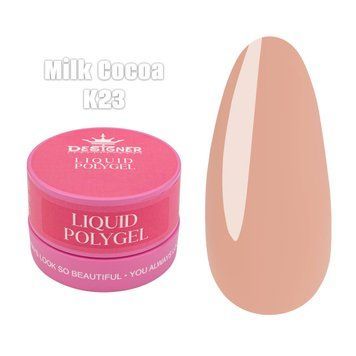 Жидкий полигель Liquid polygel Дизайнер 30 мл Milk cocoa в банке для наращивания и укрепления ногтей K23 008401 фото