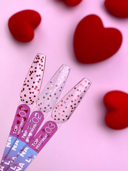 Топове покриття для гель лаку LUNAMoon Top Heartbeat №1 - червоний, без липкого шару 13 мл 001959 фото