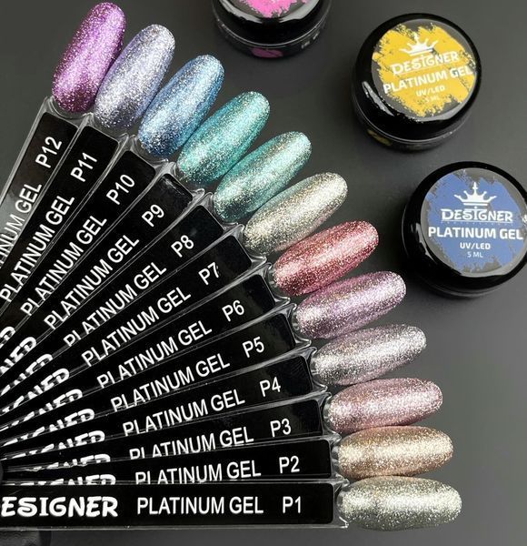 Палитра для демонстрации гелей-платинум Platinum Gel Дизайнер с шиммером 002575 фото