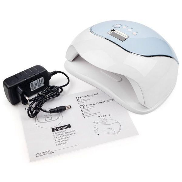 Лампа гібрид SUN BQ-V5 UV/LED 120W (блакитна) для сушіння нігтів, гель-лаку 000072 фото