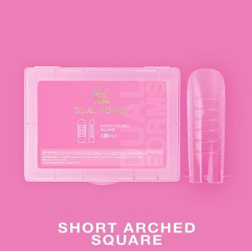 Верхні форми LunaMoon Short Arched Square (120 шт/уп) для нарощування нігтів 000115 фото
