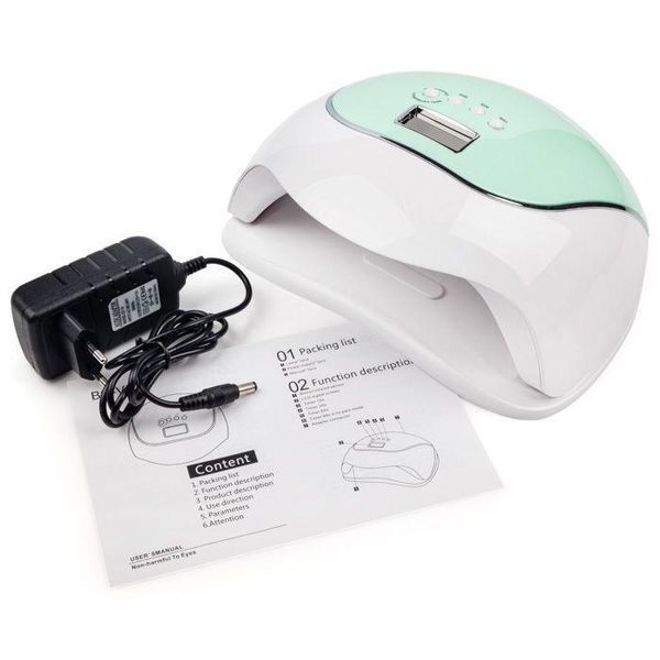 Лампа гібрид SUN BQ-V5 UV/LED 120W (бірюзова) для сушіння нігтів, гель-лаку 000073 фото