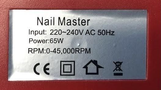 Фрезер DM-211 на 65W - 45000 об/хв (чорний) для манікюру та педикюру 000319 фото