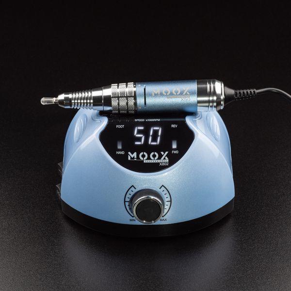 Фрезер Мокс X802 на 65W - 50000 об/мин (голубой/blue) для маникюра и педикюра 000673 фото