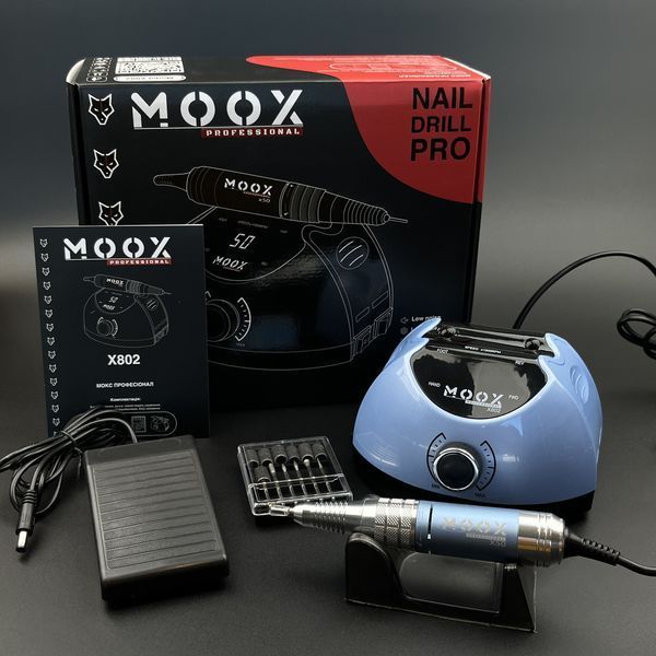 Фрезер Мокс X802 на 65W - 50000 об/мин (голубой/blue) для маникюра и педикюра 000673 фото