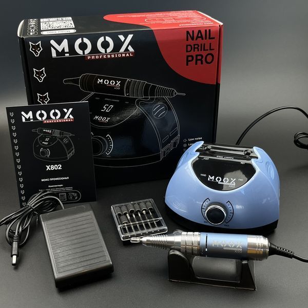 Фрезер Мокс X802 на 65W - 50000 об/мин (голубой/blue) для маникюра и педикюра 000673 фото