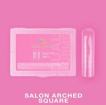 Верхні форми LunaMoon Salon Arched Square (120 шт/уп) для нарощування нігтів 000117 фото