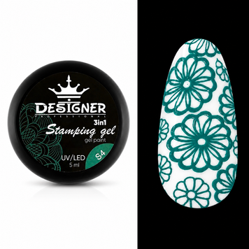 Гель-фарба Stamping Gel Paint 3в1 (смарагдова S04) на 5 мл для стемпінгу, аеропуфінгу та розпису 004312 фото