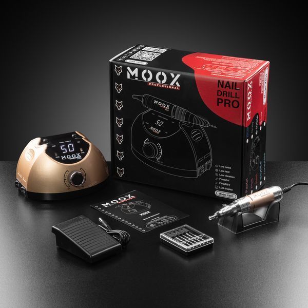 Фрезер Мокс X802 на 65W - 50000 об/хв (золотий/gold) для манікюру та педикюру 000674 фото