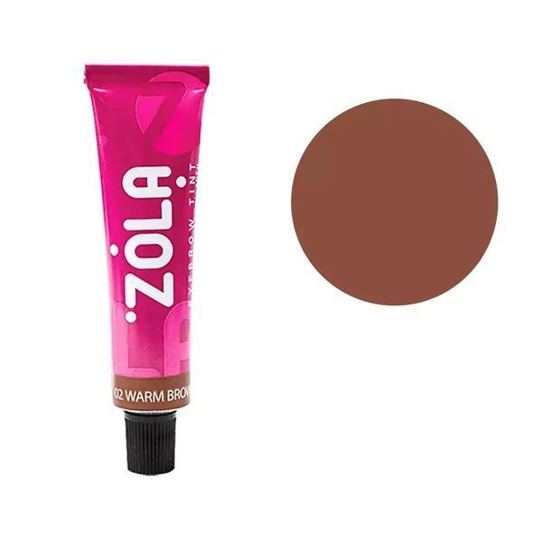 Краска Zola Eyebrow Tint 02 Warm brown (Тепло-коричневый), 15 мл для бровей 002920 фото