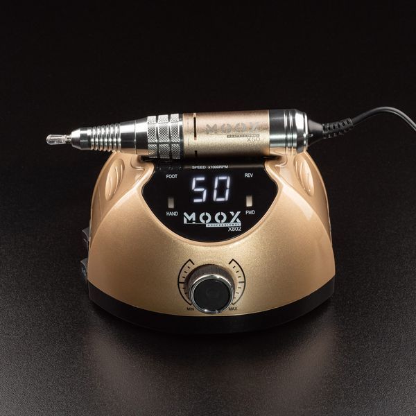 Фрезер Мокс X802 на 65W - 50000 об/хв (золотий/gold) для манікюру та педикюру 000674 фото
