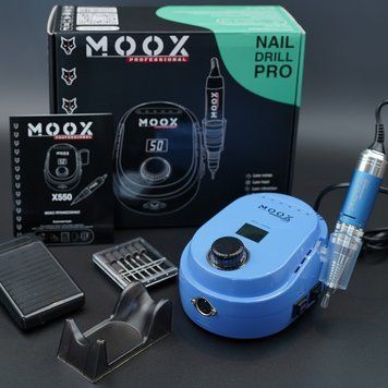 Фрезер Мокс X550 на 70W &ndash; 50000 об/мин (бирюзовый/light blue) для снятия материала и обработки кутикулы 000573 фото
