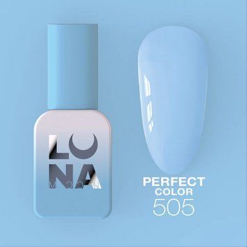 Кольоровий гель-лак LunaMoon PERFECT COLORS №505 (небесно блакитний) 8 мл &mdash; для манікюру та педикюру 005228 фото