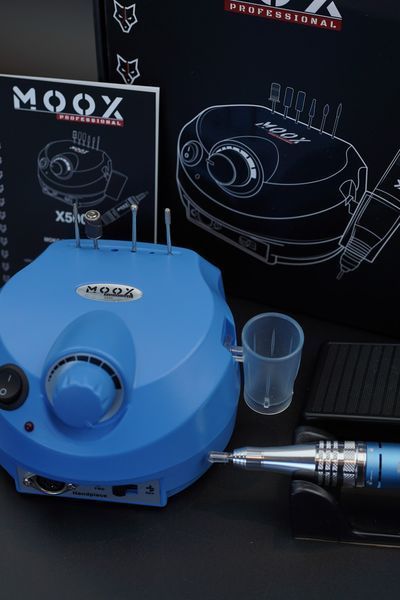 Фрезер Мокс X500 на 65W - 45000 об/хв (синій/sky blue) для манікюру та педикюру 000558 фото