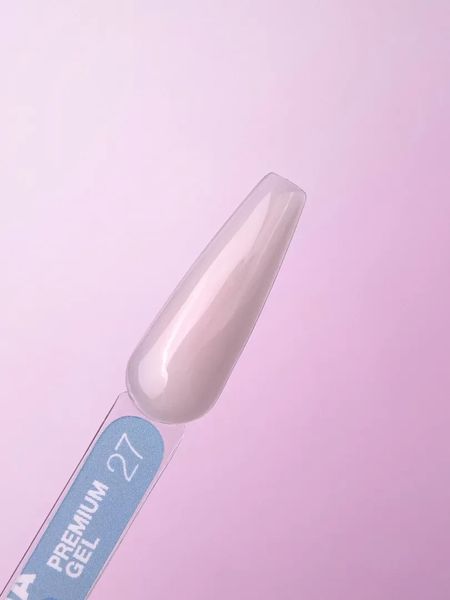 Гель LUNAMoon Premium Gel №27 (Пудрое облако) на 30 мл для укрепления, выравнивания и наращивания ногтей 007399 фото