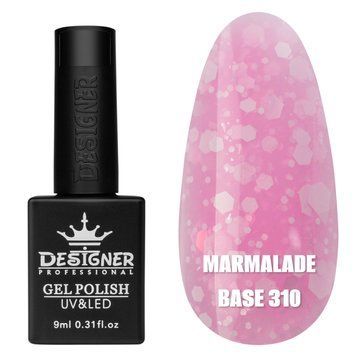 База для ногтей Дизайнер Marmalade base №310 с конфетти, 9 мл 004557 фото