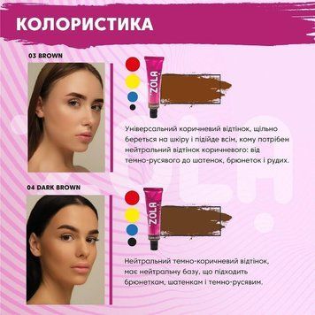 Фарба Zola Eyebrow Tint 04 Dark Brown (Темно-коричневий),15 мл для брів 002896 фото