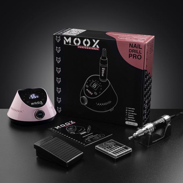 Фрезер Мокс X805 на 80W - 55000 об/хв (рожевий/pink) для зняття матеріалу та обробки кутикули 000599 фото