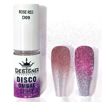 Светоотражающая спрей-пудра Rose red D09 для омбре Disco Ombre Spray Дизайнер (7г) для дизайна ногтей 008735 фото