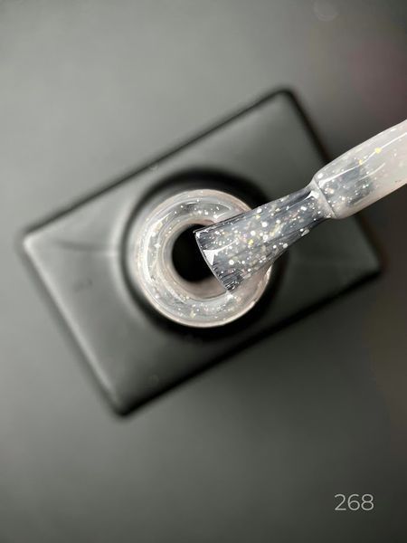 База для гель-лаку Diamond base Дизайнер світловідбивна №268 холодна сіро-бежова з шиммером 9 мл 004910 фото
