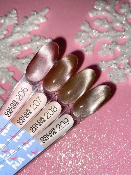 Гель-лак "Шовкове котяче око" LunaMoon Color Cat Eye 8 мл для манікюру та педикюру №208 007287 фото