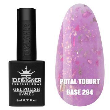 Молочная база для ногтей Дизайнер Potal yogurt base с поталью №294, 9 мл 004862 фото