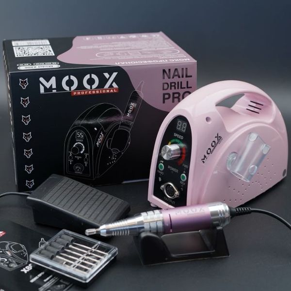 Фрезер Мокс X806 на 80W - 55000 об/хв (рожевий/pink) для зняття матеріалу та обробки кутикули 000607 фото
