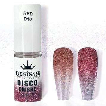 Светоотражающая спрей-пудра Red D10 для омбре Disco Ombre Spray Дизайнер (7г) для дизайна ногтей 008736 фото