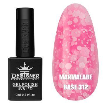 База для ногтей Дизайнер Marmalade base №312 с конфетти, 9 мл 004559 фото