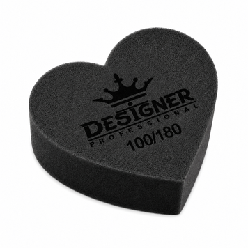 Чорний двосторонній міні баф Nail Buff Heart Mini Дизайнер "серце" 100/180 грит для шліфування нігтьової пластини 007358 фото