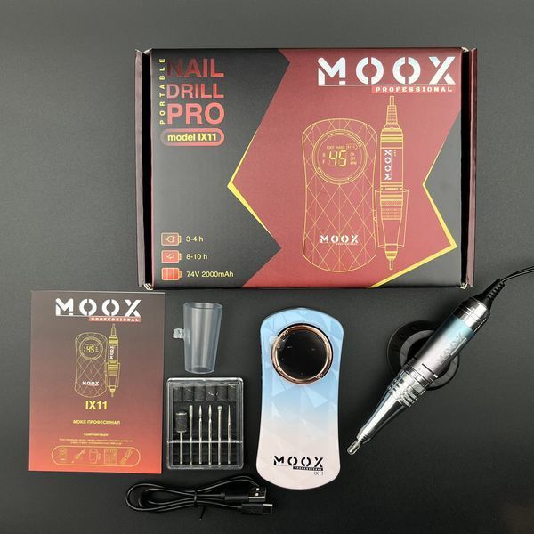 Фрезер Мокс IX11 на 35W &ndash; 45000 об/мин (gradient blue) на аккумуляторе 2000mAh для снятия материала и обработки кутикулы 006742 фото