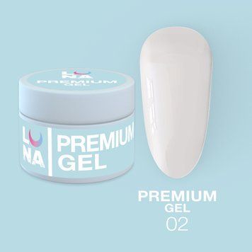 Гель LUNAMoon Premium Gel №2 - молочный на 15 мл для укрепления, выравнивания и наращивания ногтей 008568 фото