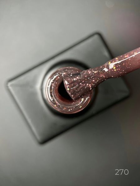 База для гель-лаку Diamond base Дизайнер світловідбивна №270 коричнево-мідна з шиммером 9 мл 004912 фото