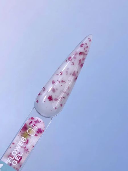 Гель с сухоцветами LUNAMoon Flower Gel №1 на 15 мл для укрепления, выравнивания и наращивания ногтей 003147 фото