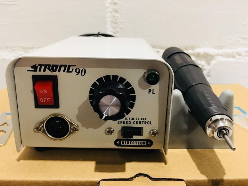 Фрезер Strong 90 на 65W - 35000 об/хв (сірий) для зняття матеріалу та обробки кутикули 000402 фото