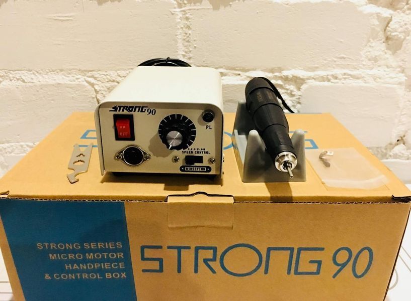 Фрезер Strong 90 на 65W - 35000 об/хв (сірий) для зняття матеріалу та обробки кутикули 000402 фото