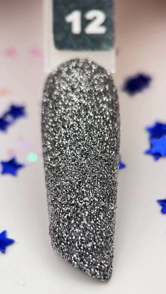 Светоотражающая втирка Чёрный №12 (пигмент) Disco powder Дизайнер для дизайна ногтей 004237 фото